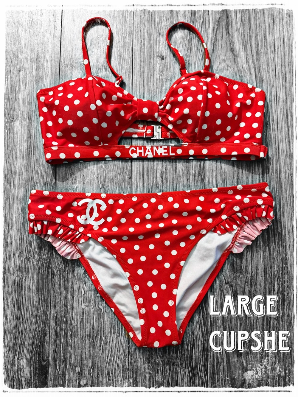 Cupshe Red and White Polka Dot Two-Piece Bikini